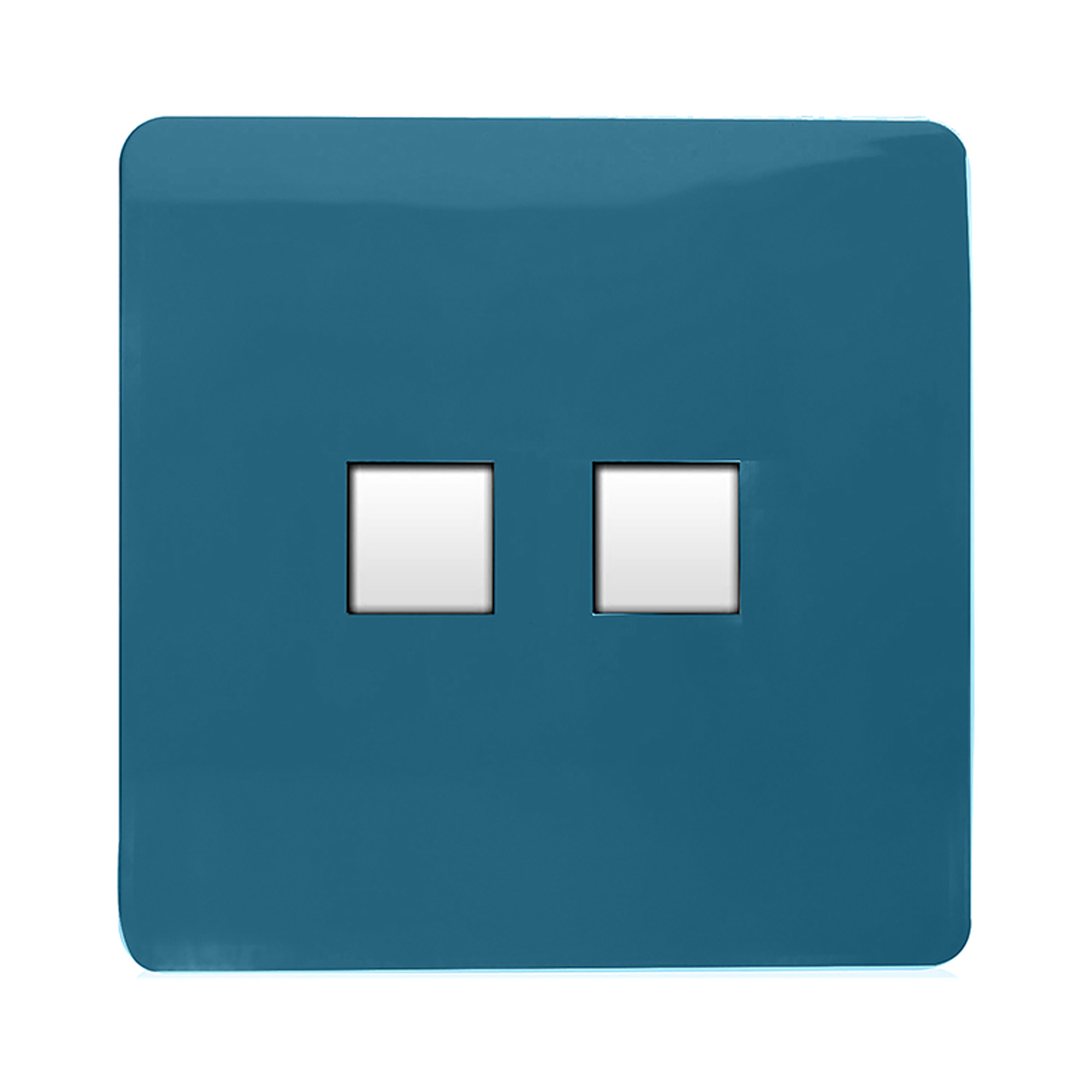 ART-2PCOB  Twin PC Ethernet Cat 5/6 Data Outlet Ocean Blue